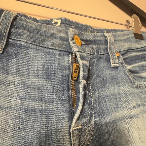 7 For All Mankind Flare Denim Pants Blue Women Size 28 - Picture 4 of 10